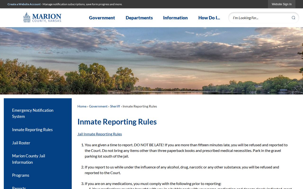 Marion County 24-hour release records self-reporting rules